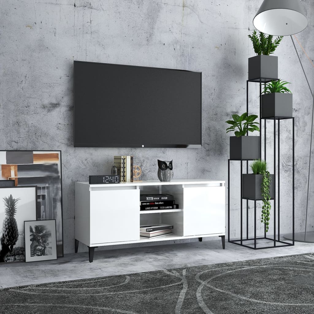 Comodă Tv Cu Picioare Metalice, , 103,5X35X50 Cm