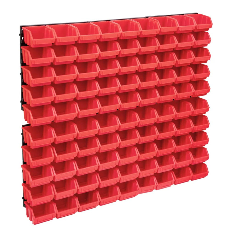 Set Cutii Depozitare 96 Piese Cu Panouri De Perete, &Negru