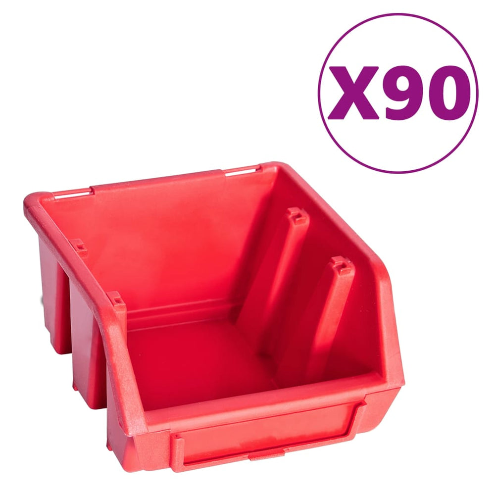 Set Cutii Depozitare 96 Piese Cu Panouri De Perete, &Negru