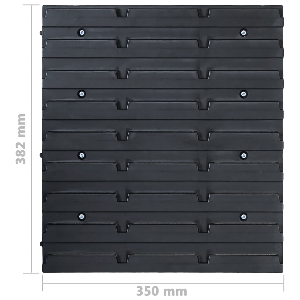 Set Cutii Depozitare 96 Piese Cu Panouri De Perete, &Negru