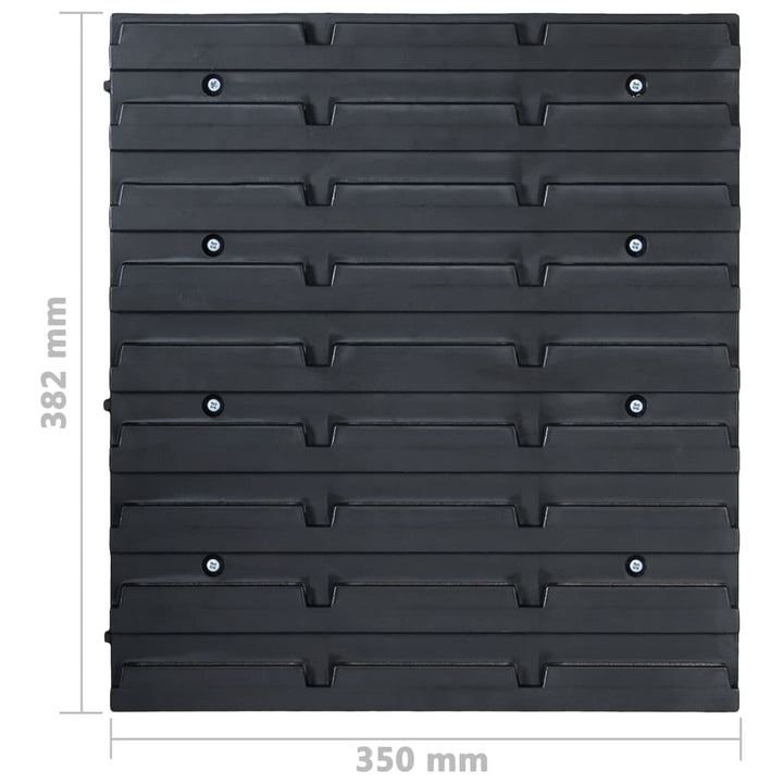 Set Cutii Depozitare 96 Piese Cu Panouri De Perete, &Negru