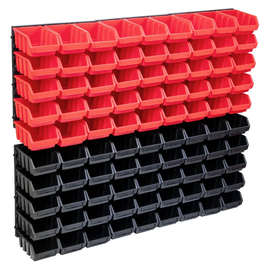 Set Cutii Depozitare 96 Piese Cu Panouri De Perete, &Negru