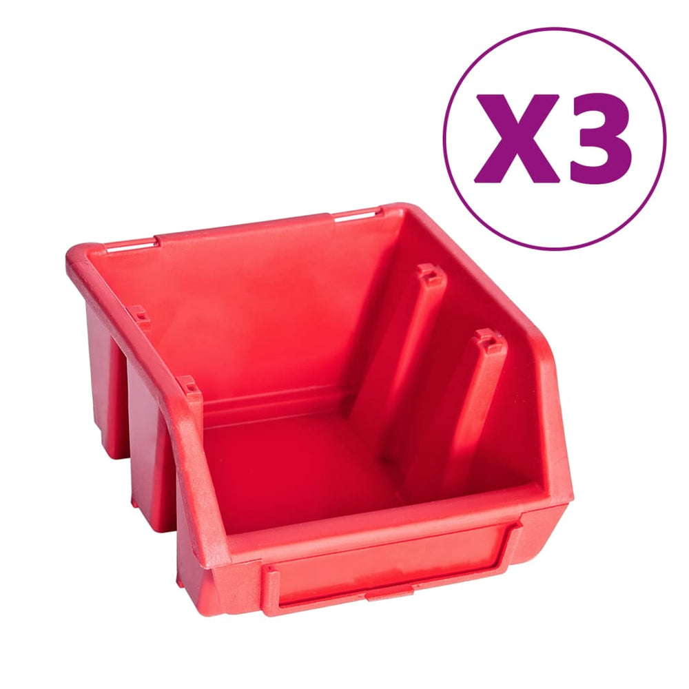 Set Cutii Depozitare 34 Piese Cu Panouri De Perete, Roșu&Negru