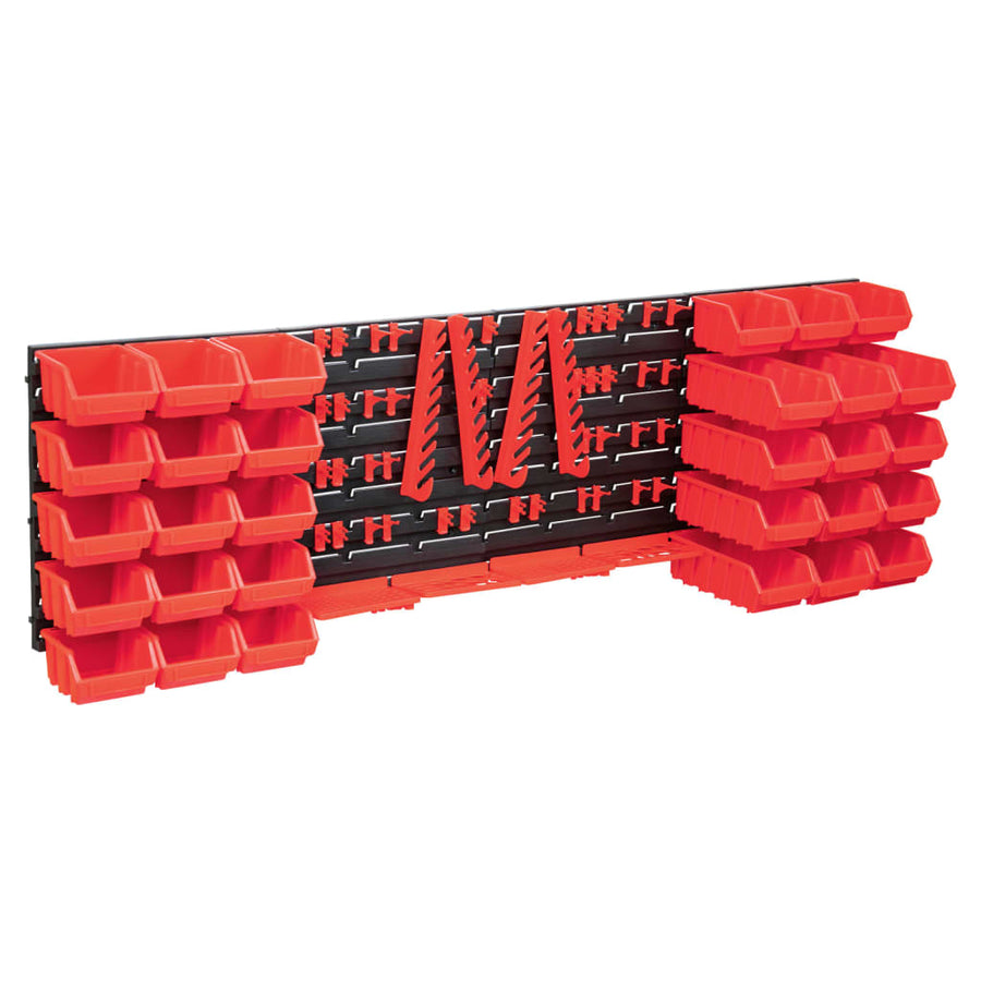Set Cutii Depozitare 80 Piese Cu Panouri De Perete, Roșu&Negru
