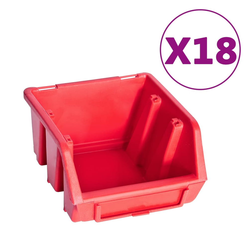 Set Cutii Depozitare 80 Piese Cu Panouri De Perete, Roșu&Negru
