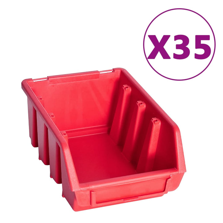 Set Cutii Depozitare 141 Piese Cu Panouri De Perete, Roșu&Negru