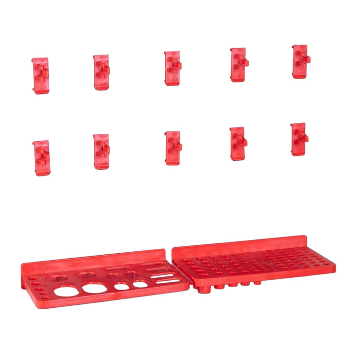 Set Cutii Depozitare 141 Piese Cu Panouri De Perete, Roșu&Negru