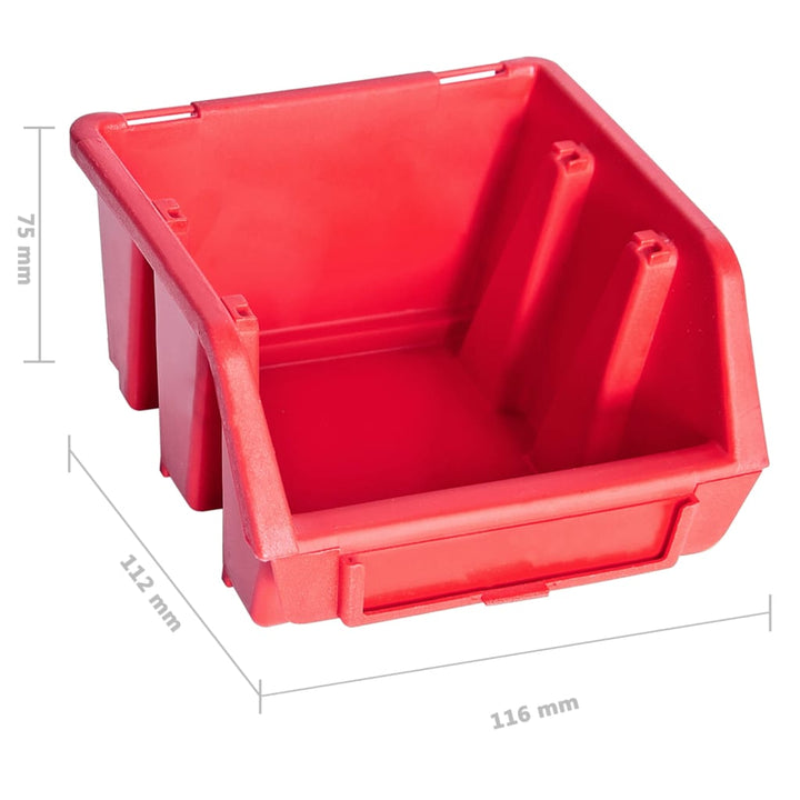 Set Cutii Depozitare 141 Piese Cu Panouri De Perete, Roșu&Negru