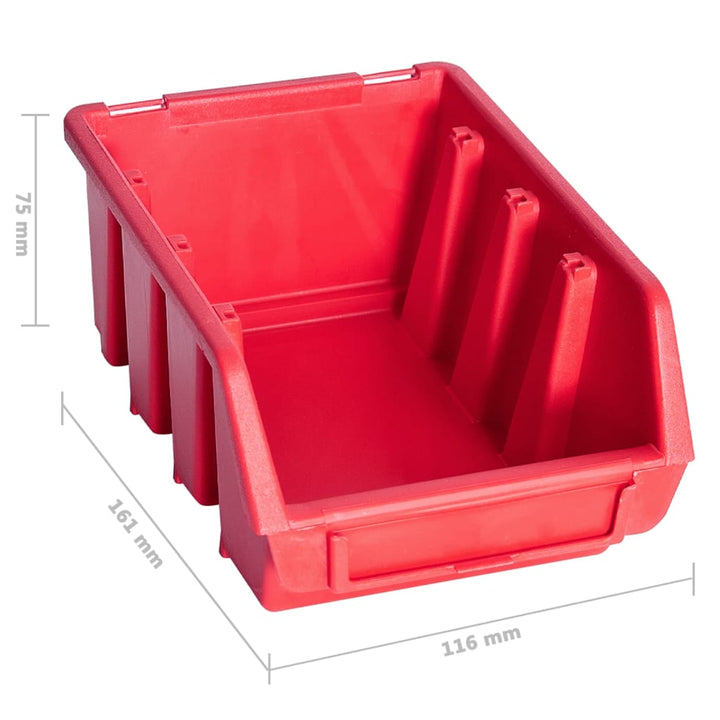 Set Cutii Depozitare 141 Piese Cu Panouri De Perete, Roșu&Negru