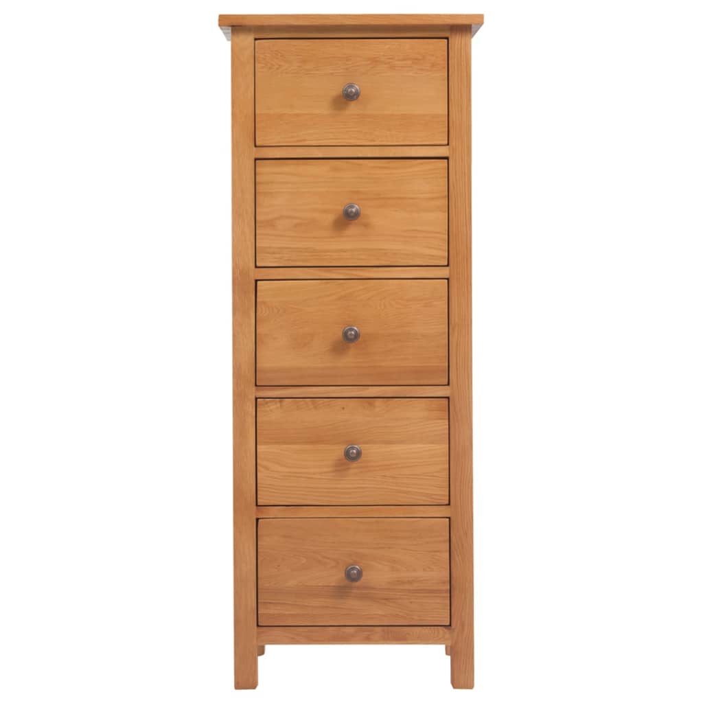 Comodă Înaltă Cu Sertare, 45X32X110 Cm, Lemn Masiv Stejar