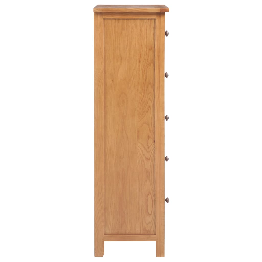 Comodă Înaltă Cu Sertare, 45X32X110 Cm, Lemn Masiv Stejar