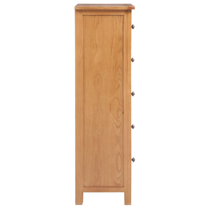 Comodă Înaltă Cu Sertare, 45X32X110 Cm, Lemn Masiv Stejar