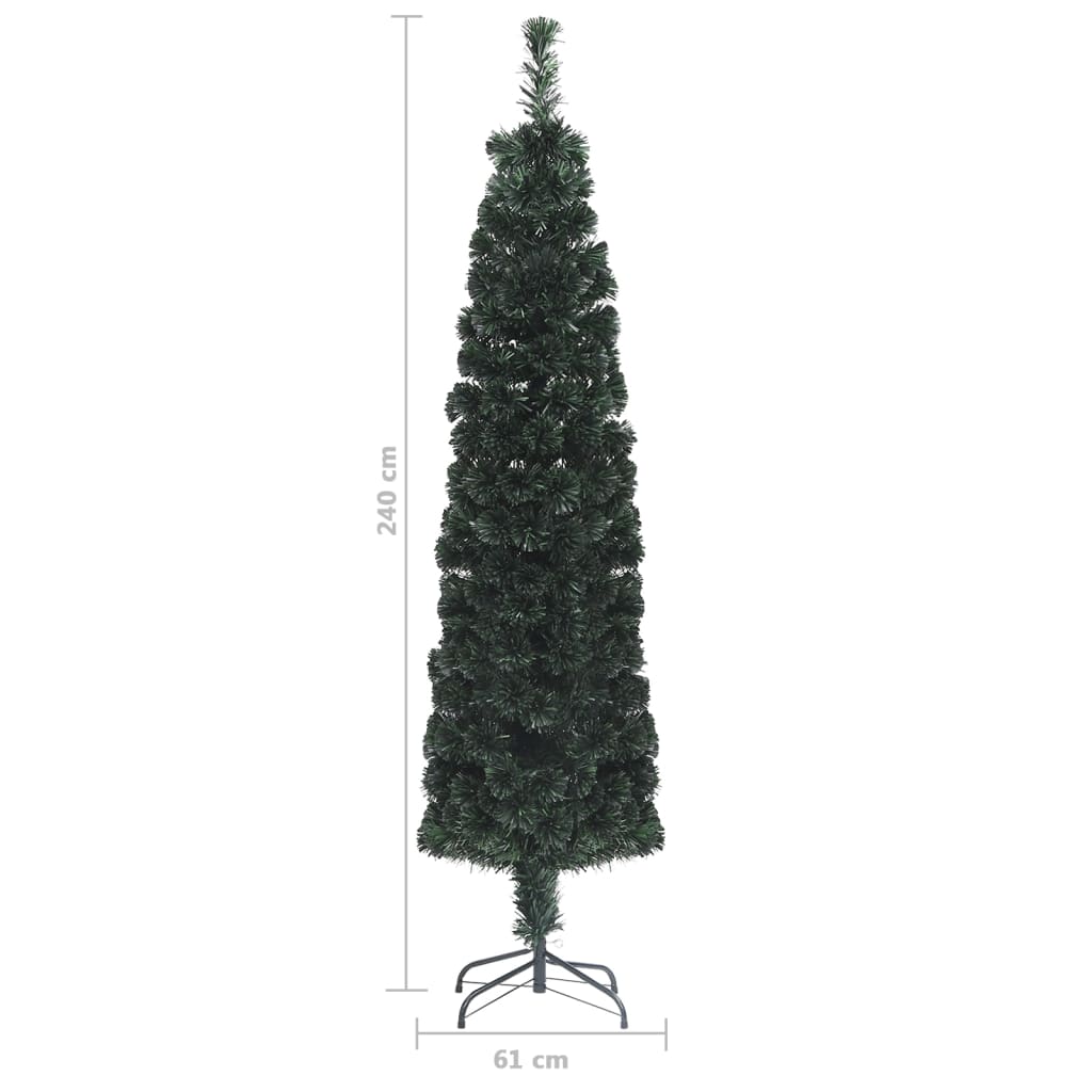 Pom De Crăciun Artificial Subțire Cu Suport 240 Cm Fibră Optică