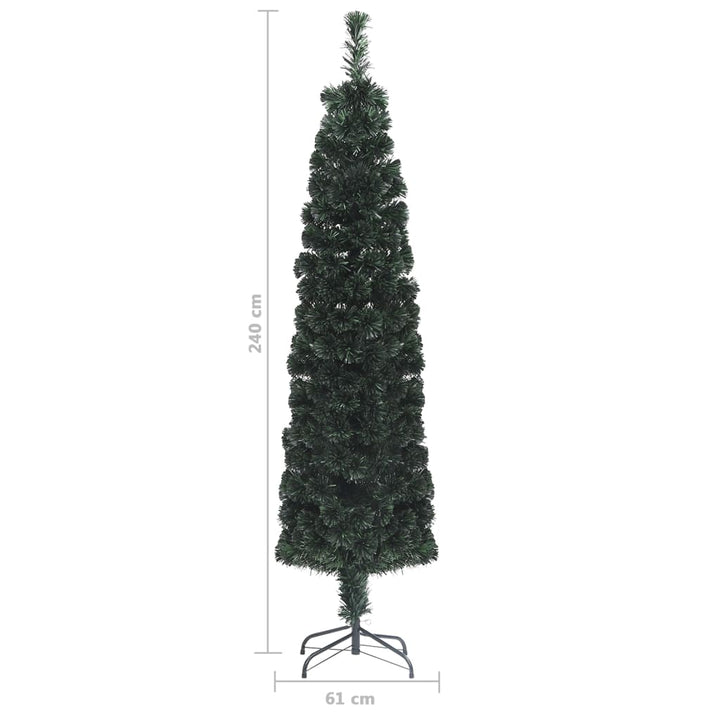 Pom De Crăciun Artificial Subțire Cu Suport 240 Cm Fibră Optică
