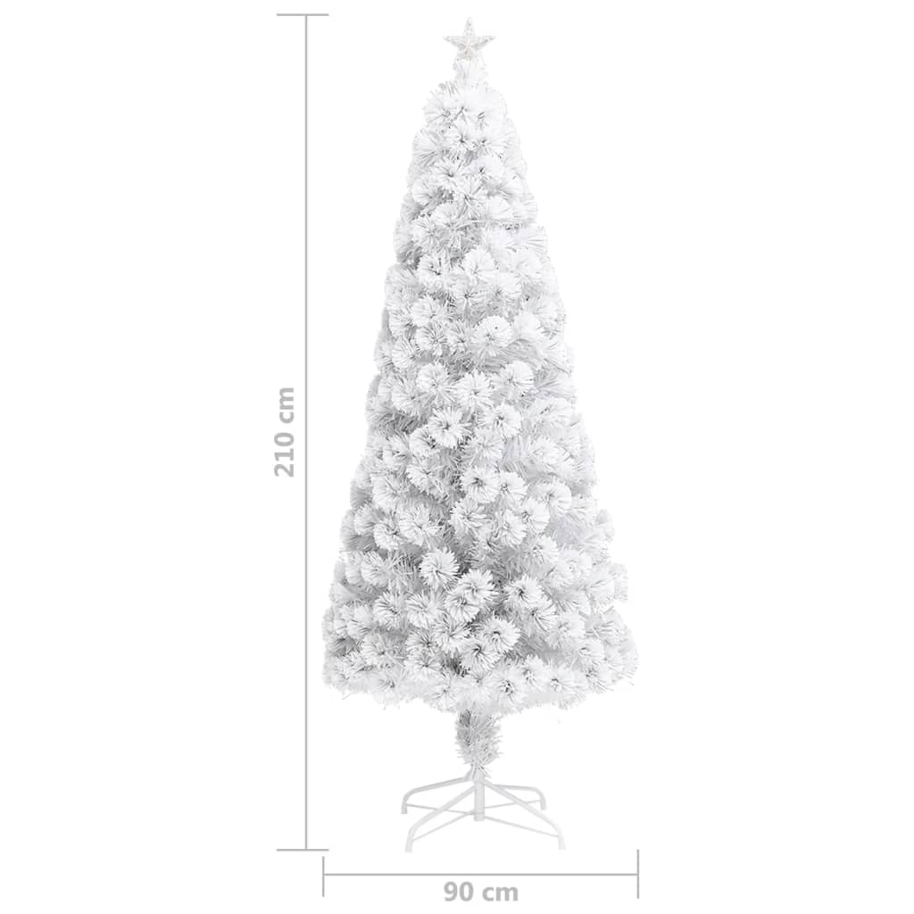 Brad De Crăciun Artificial Pre-Iluminat 210 Cm Fibră Optică