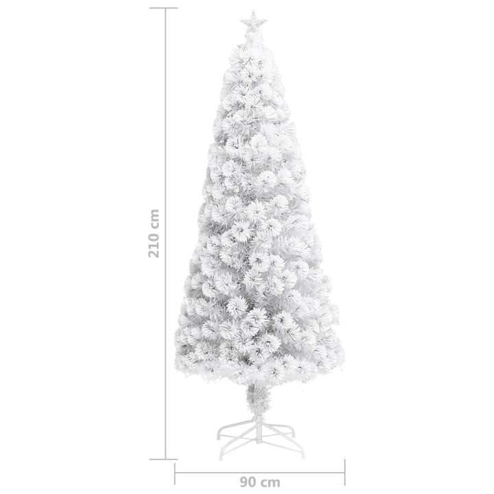 Brad De Crăciun Artificial Pre-Iluminat 210 Cm Fibră Optică