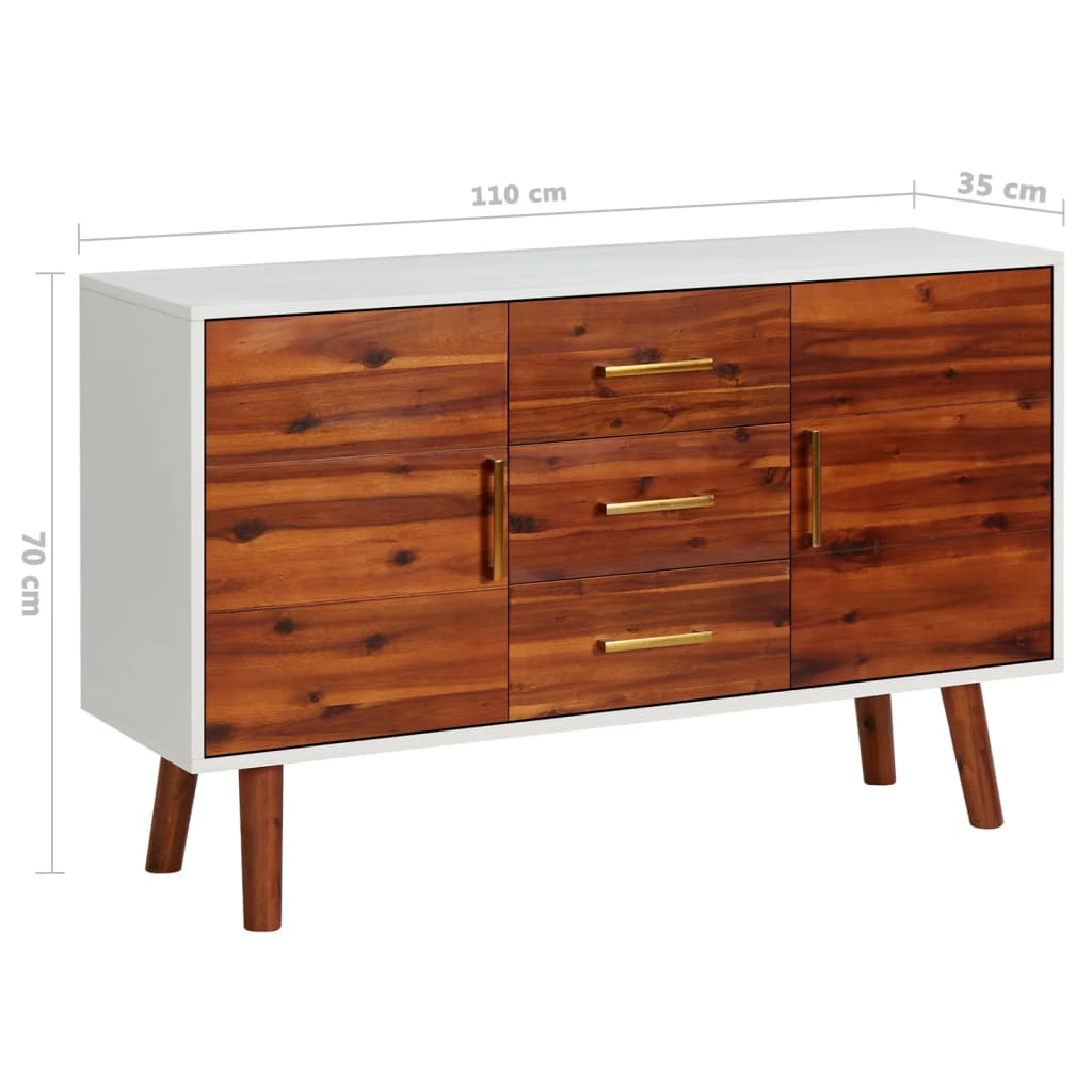 Servantă, 110X35X70 Cm, Lemn Masiv De Acacia Și Mdf