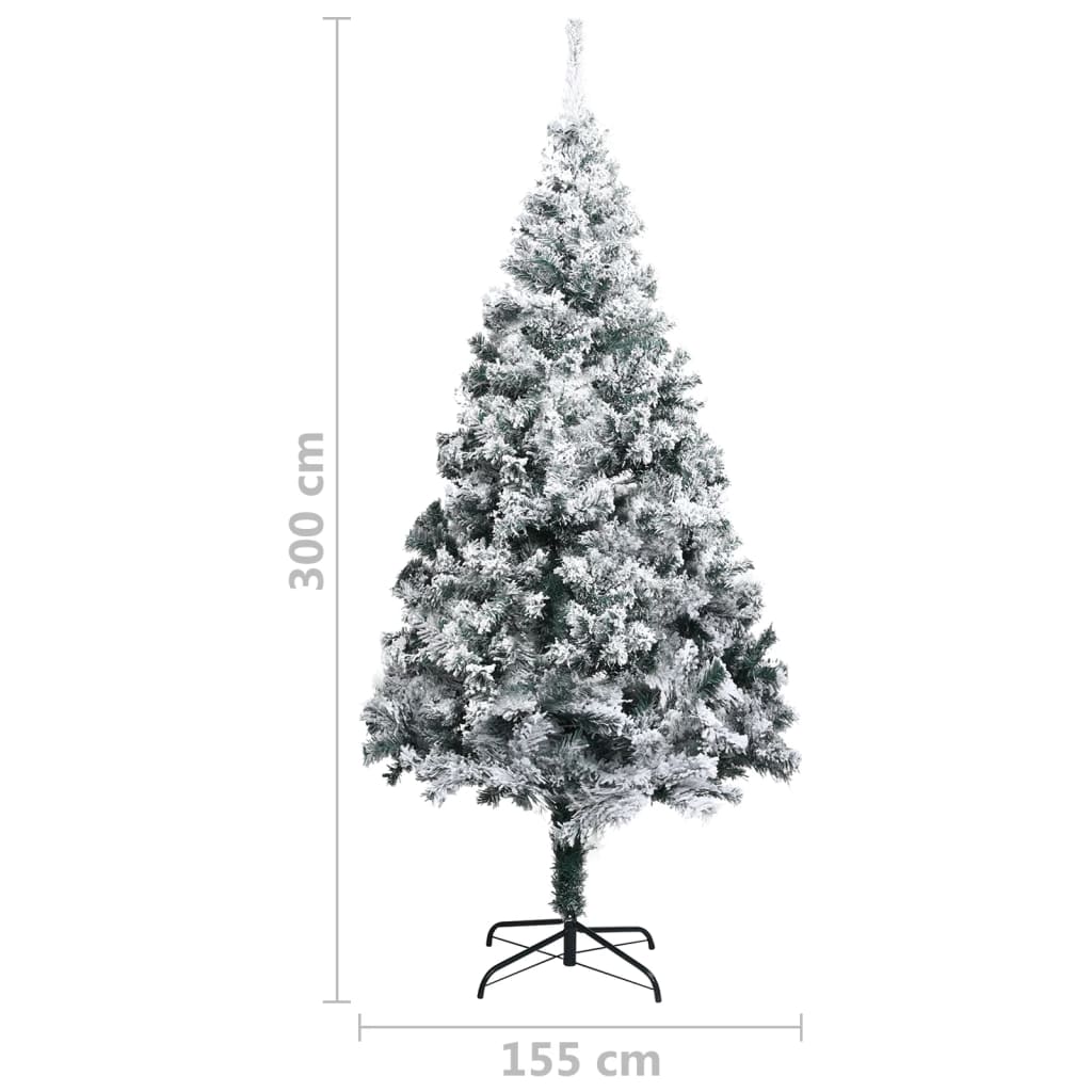 Brad De Crăciun Artificial Cu Zăpadă, Verde, 300 Cm, Pvc