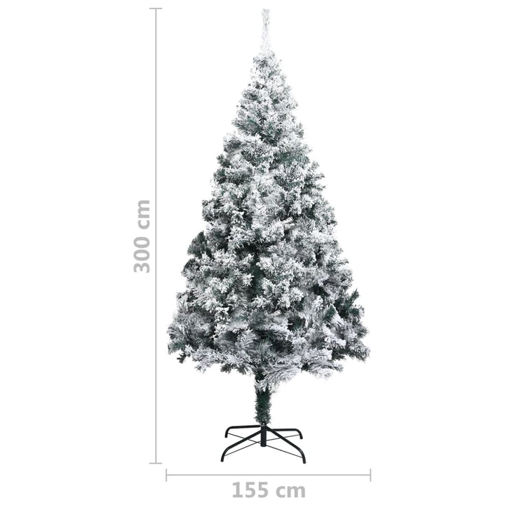 Brad De Crăciun Artificial Cu Zăpadă, Verde, 300 Cm, Pvc