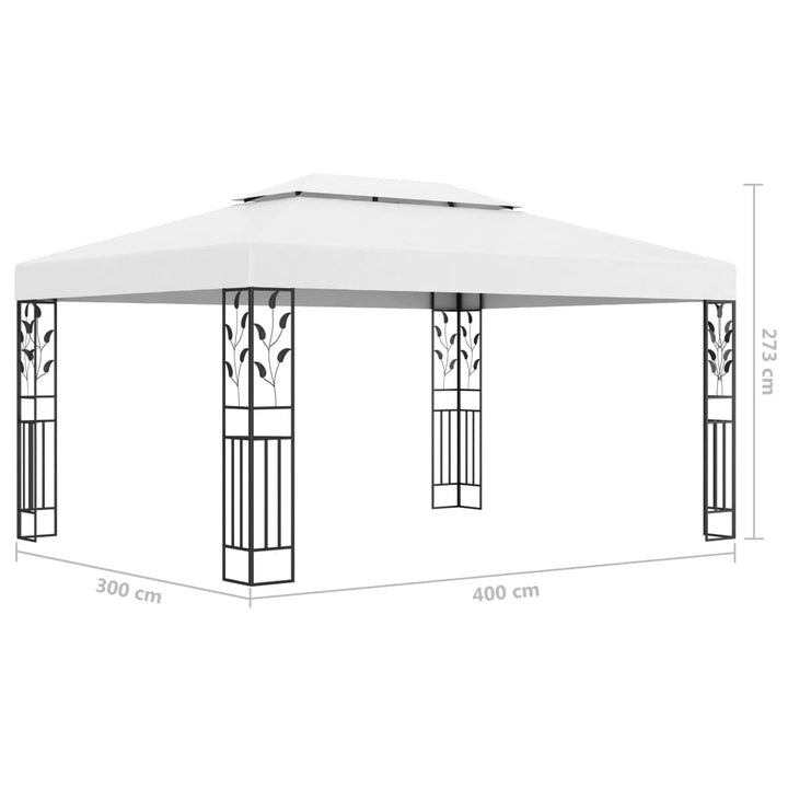 Pavilion Cu Acoperiș Dublu & Șiruri De Lumini Led, , 3X4 M