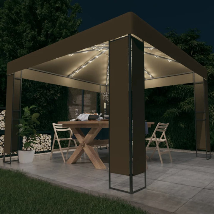 Pavilion Cu Acoperiș Dublu & Lumini Led, , 3X3 M