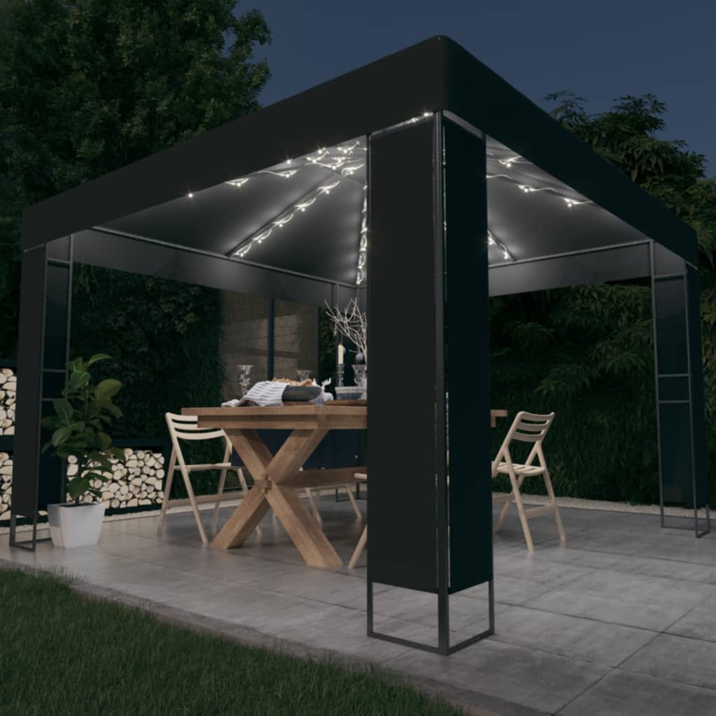 Pavilion Cu Acoperiș Dublu & Lumini Led, , 3X3 M