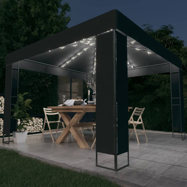 Pavilion Cu Acoperiș Dublu & Lumini Led, , 3X3 M