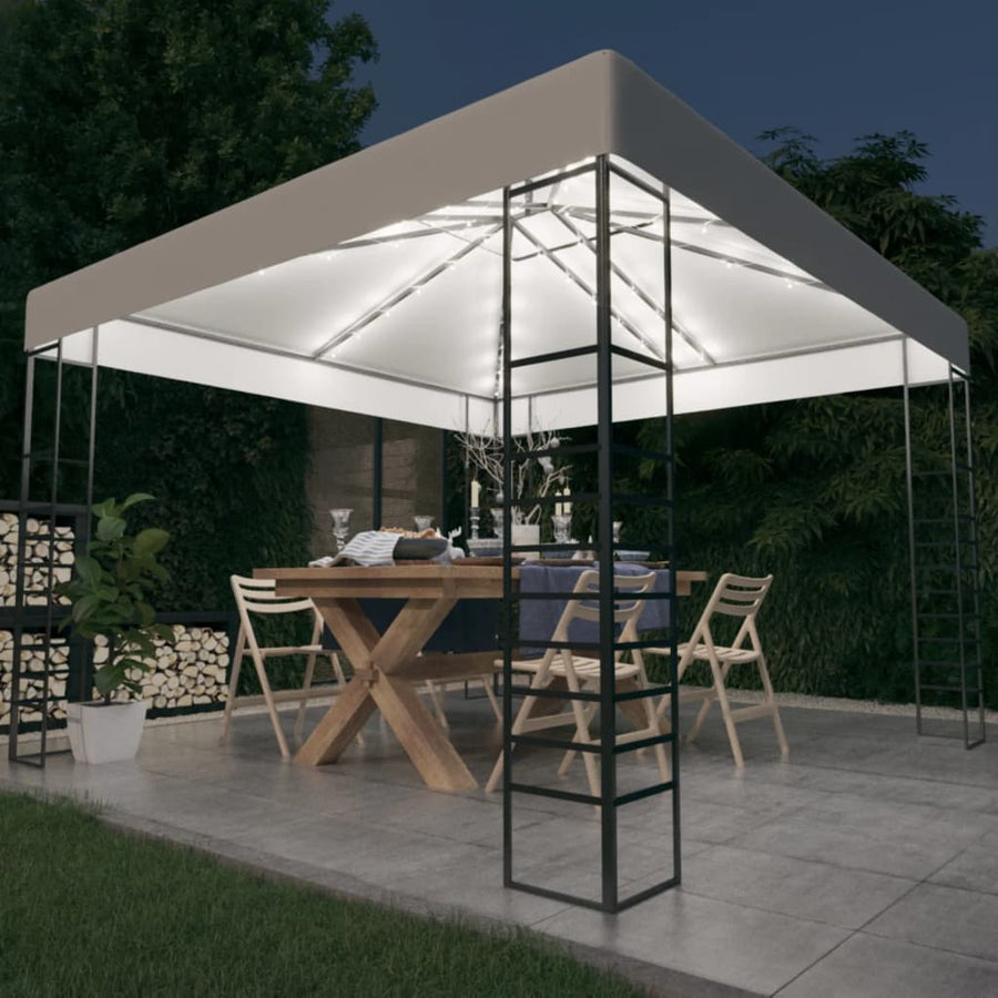 Pavilion De Grădină Cu Șiruri De Lumini Led, , 3X3 M