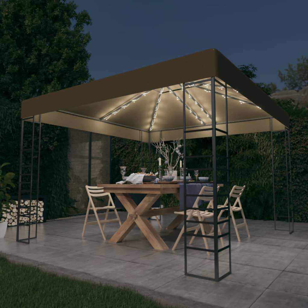 Pavilion De Grădină Cu Șiruri De Lumini Led, , 3X3 M