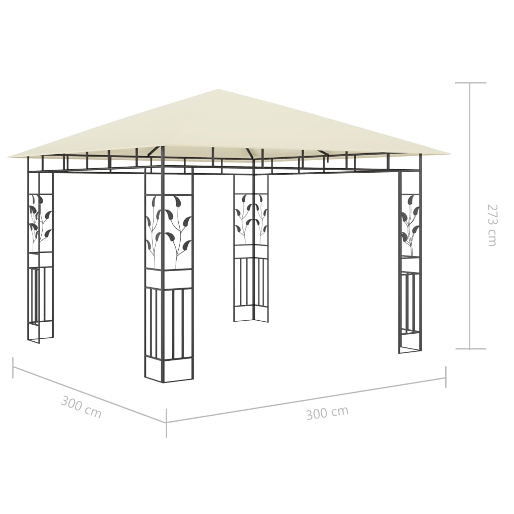 Pavilion Cu Plasă Anti-Țânțari & Lumini Led 3X3X2,73M