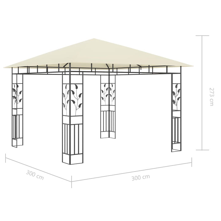 Pavilion Cu Plasă Anti-Țânțari & Lumini Led 3X3X2,73M