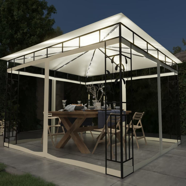 Pavilion Cu Plasă Anti-Țânțari & Lumini Led 3X3X2,73M