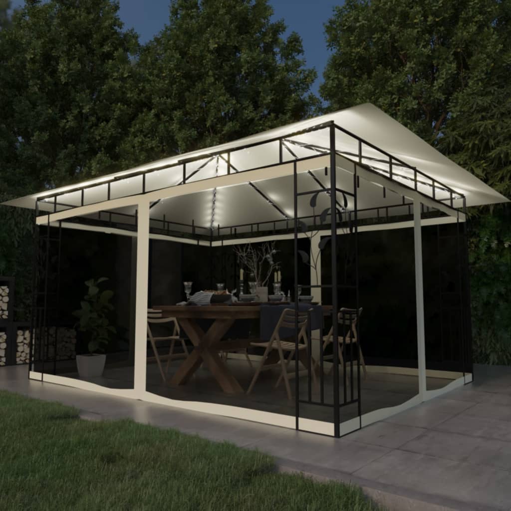 Pavilion Cu Plasă Anti-Țânțari & Lumini Led 3X3X2,73M