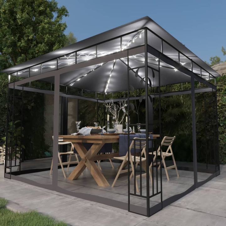 Pavilion Cu Plasă Anti-Țânțari & Lumini Led 3X3X2,73M