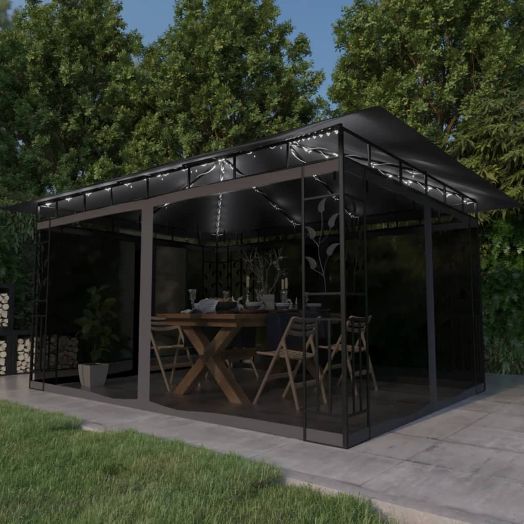 Pavilion Cu Plasă Anti-Țânțari & Lumini Led 3X3X2,73M