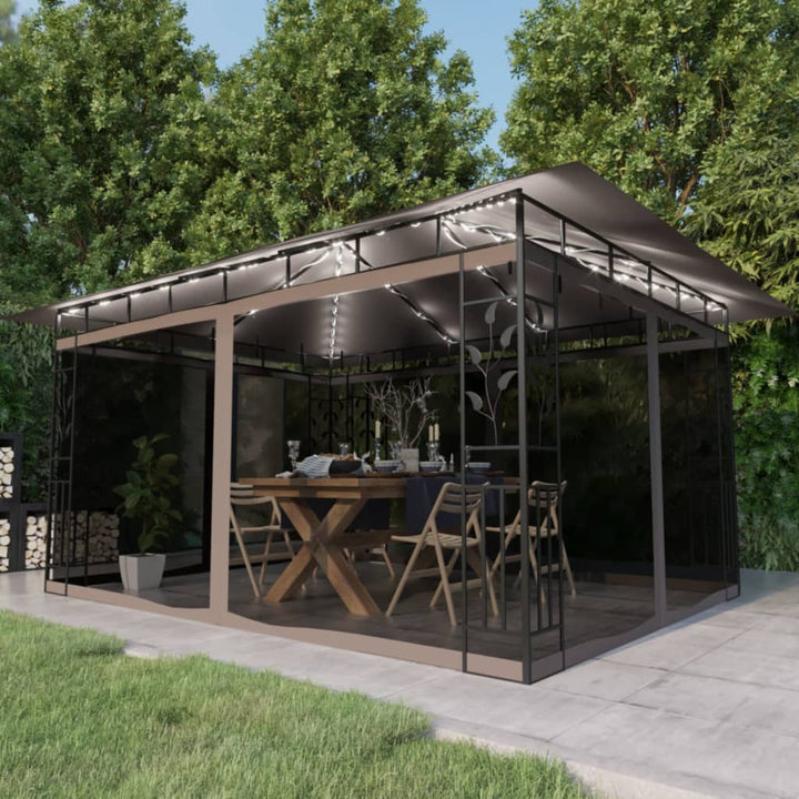 Pavilion Cu Plasă Anti-Țânțari & Lumini Led 3X3X2,73M