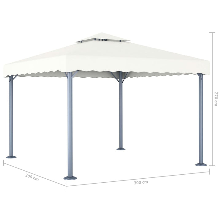 Pavilion Cu Șiruri De Lumini Led, , 300X300 Cm, Aluminiu