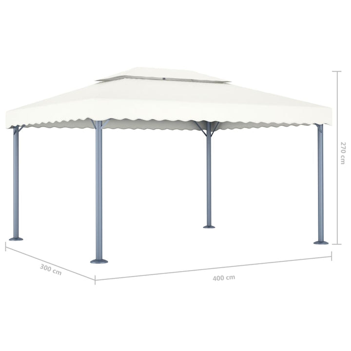 Pavilion Cu Șiruri Lumini Led, , 400X300 Cm, Aluminiu