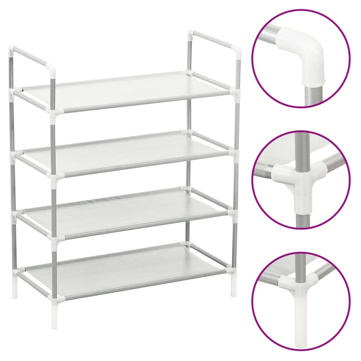 Raft Încălțăminte Cu 4 Rafturi, Metal Și Textil Nețesut,
