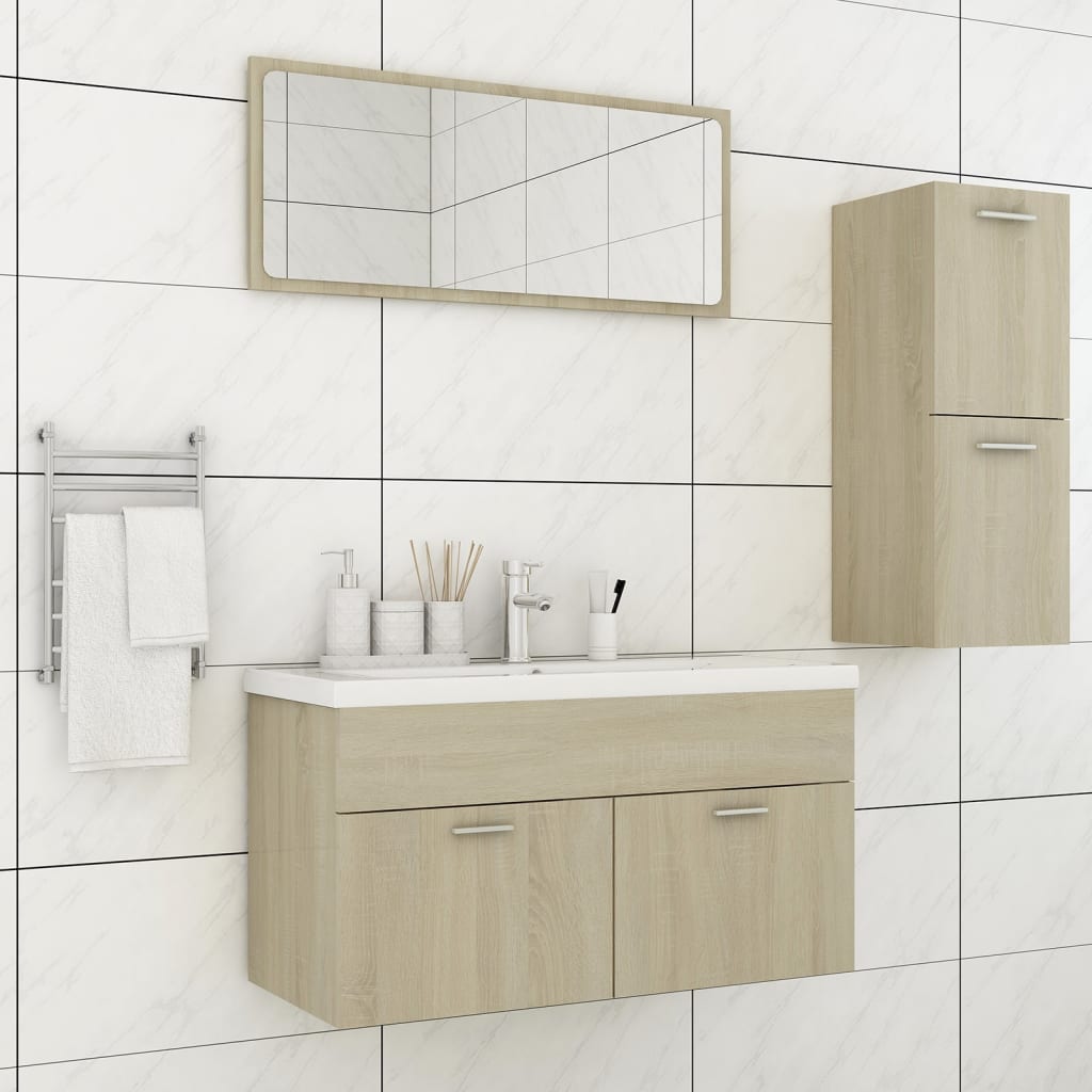 Set Mobilier De Baie, , Lemn Prelucrat