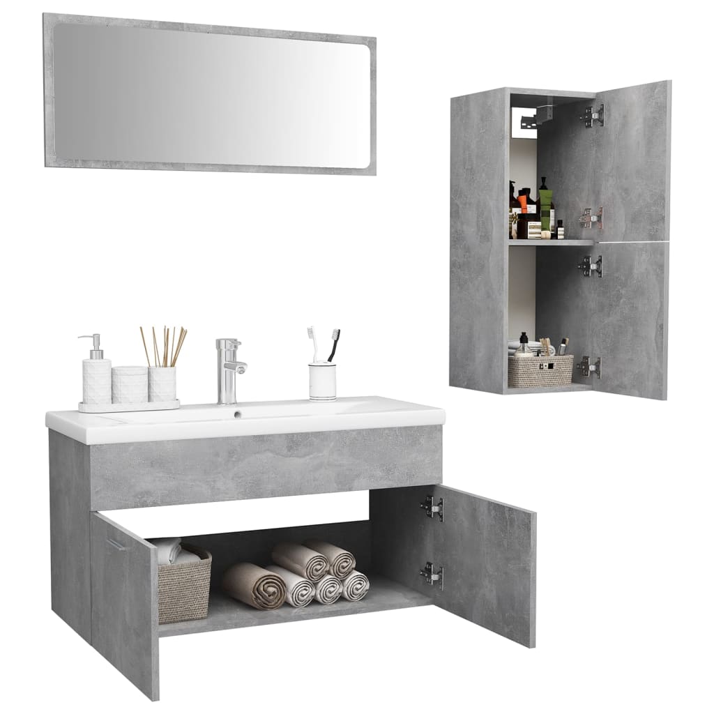 Set Mobilier De Baie, , Lemn Prelucrat