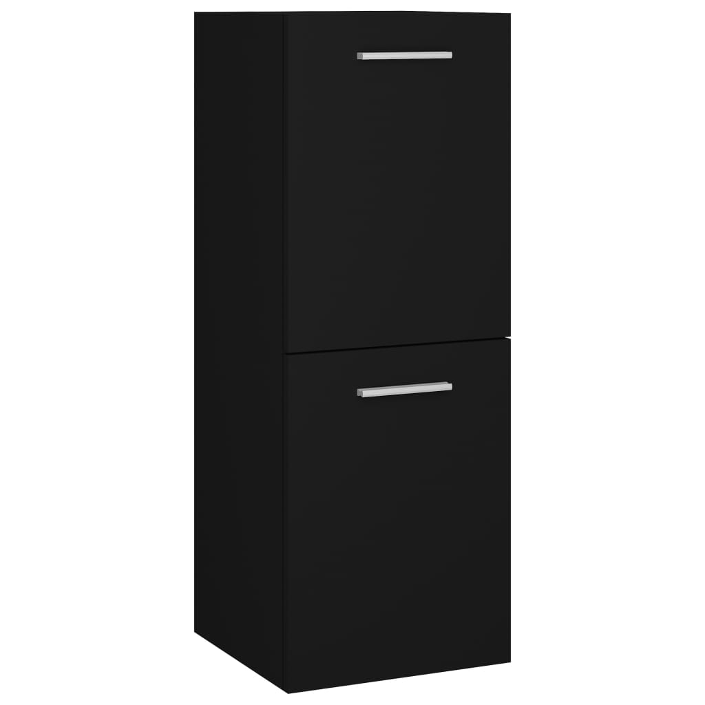 Set Mobilier De Baie, , Lemn Prelucrat Negru