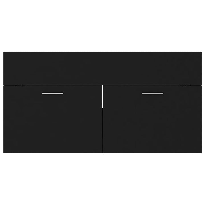 Set Mobilier De Baie, , Lemn Prelucrat Negru