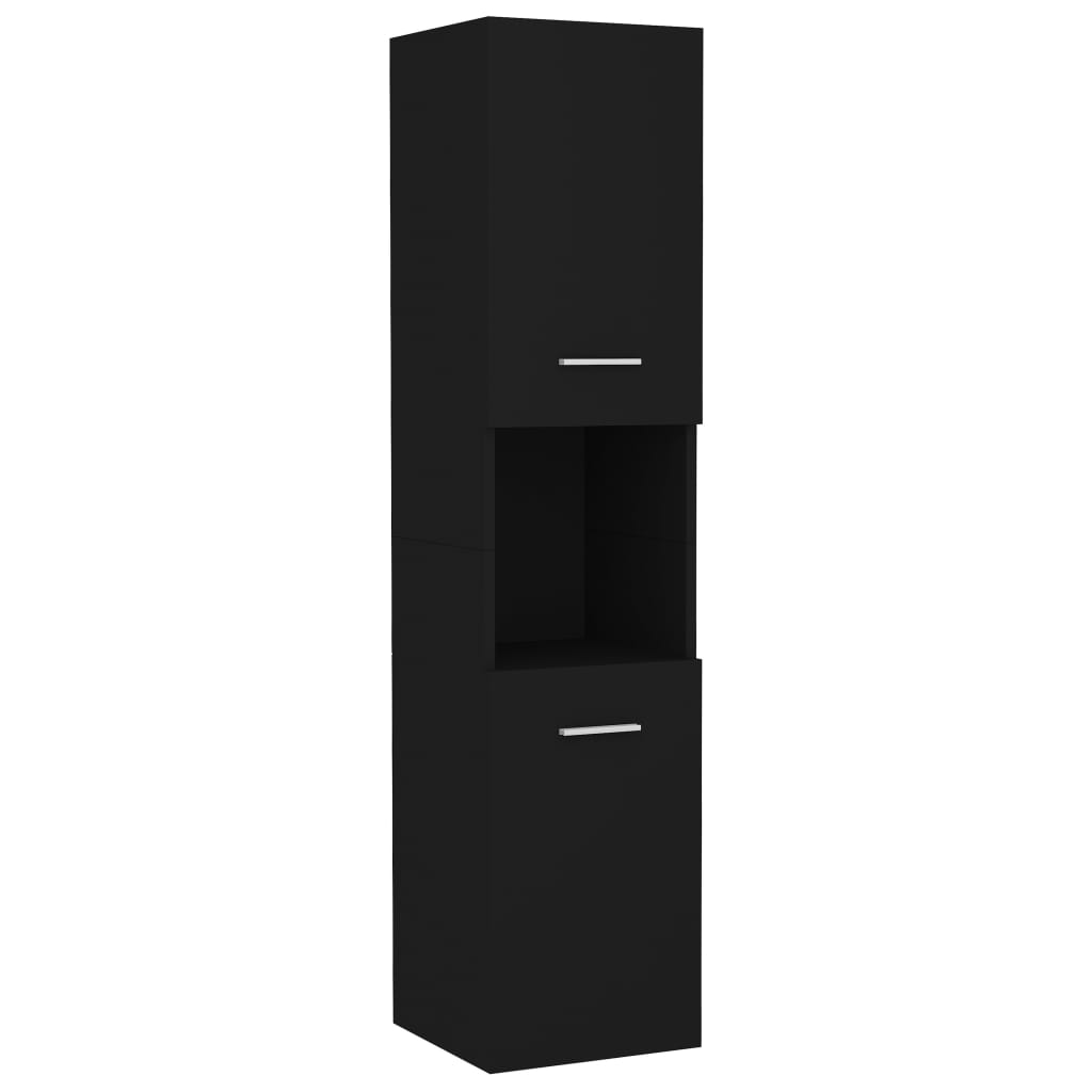 Set Mobilier De Baie, , Lemn Prelucrat Negru