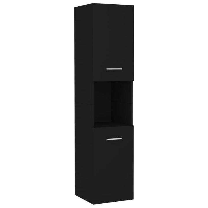 Set Mobilier De Baie, , Lemn Prelucrat Negru