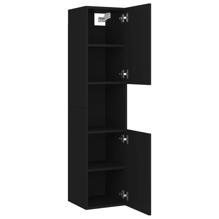 Set Mobilier De Baie, , Lemn Prelucrat Negru