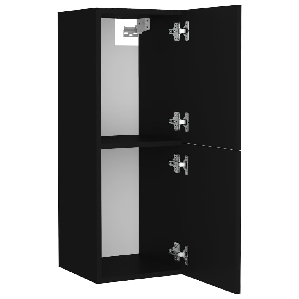 Set Mobilier De Baie, , Lemn Prelucrat Negru