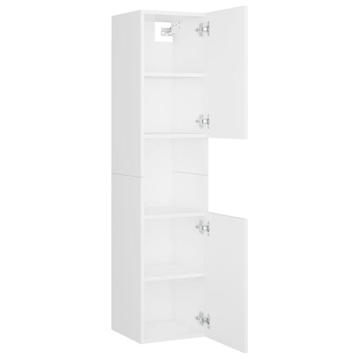 Set Mobilier De Baie, , Lemn Prelucrat Alb