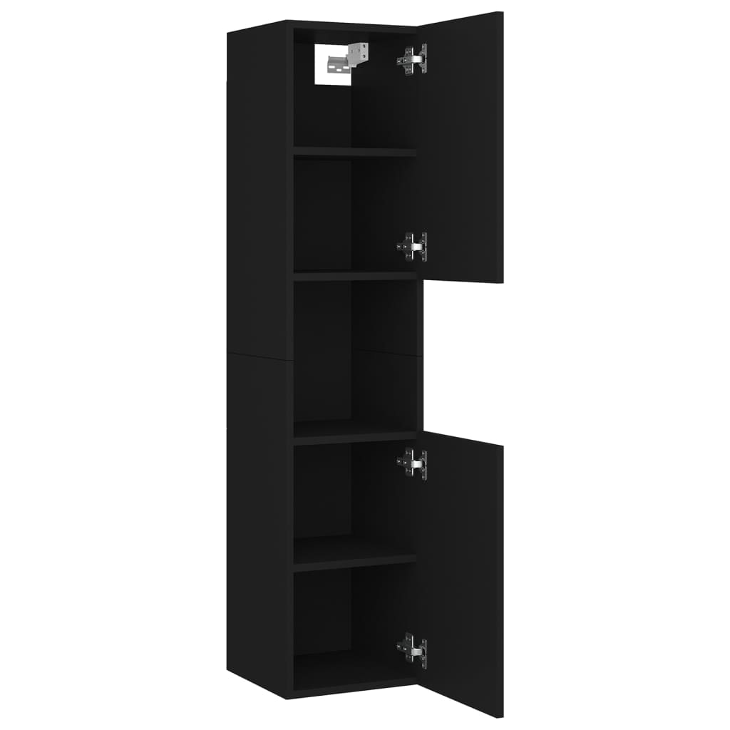 Set Mobilier De Baie, , Lemn Prelucrat Negru