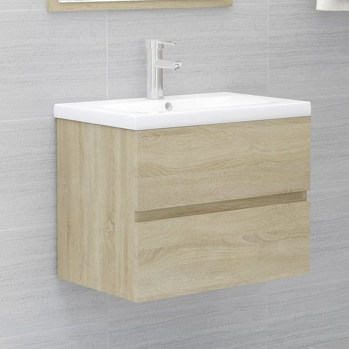 Set Mobilier De Baie, 2 Piese, Ceramică Și Lemn Prelucrat